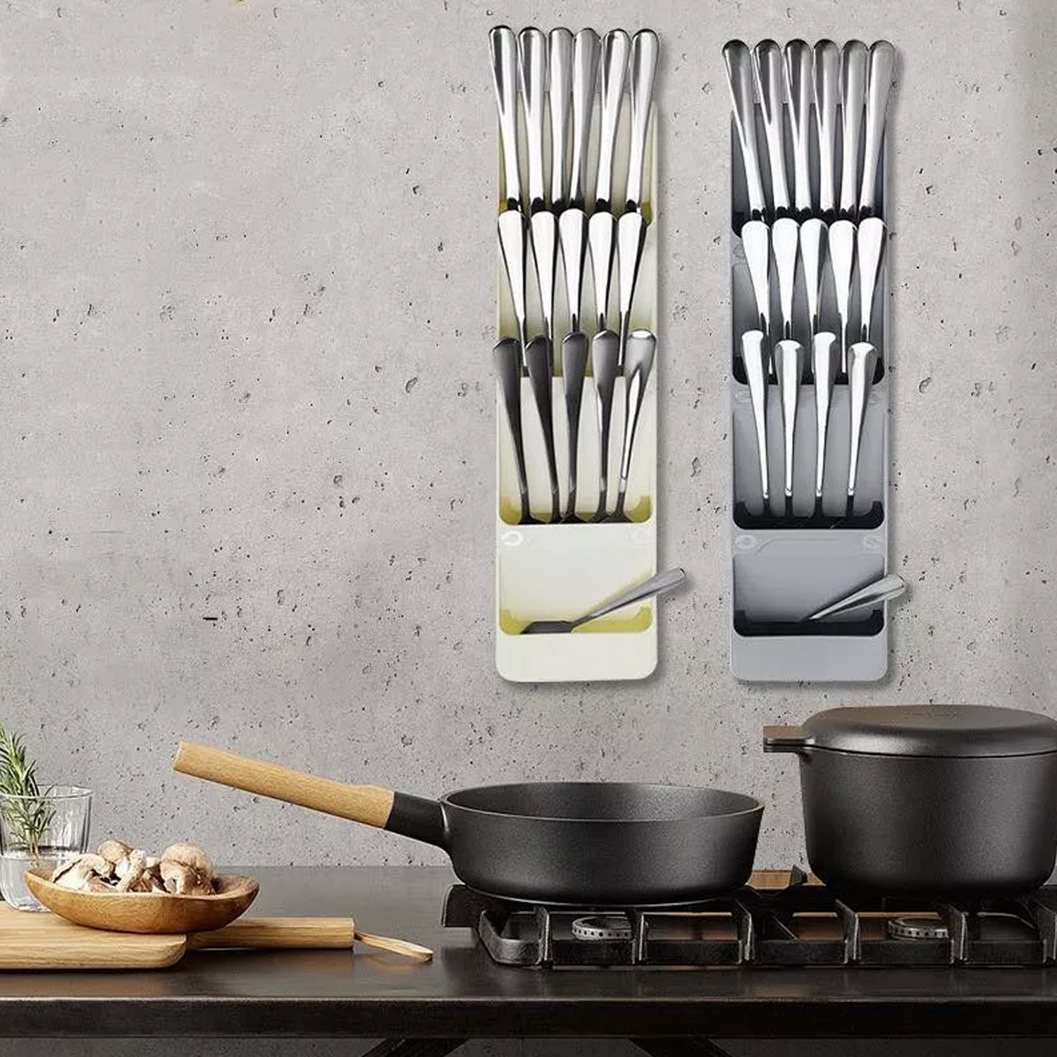 Cutlery tray box with multiple sections for storing cutlery and kitchen tools Cutlery tray box with multiple sections for storing cutlery and kitchen tools